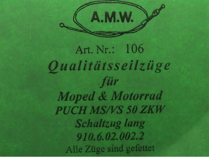 Bowdenzug Puch MS50 VS50 Schaltzug lang A.M.W.  product